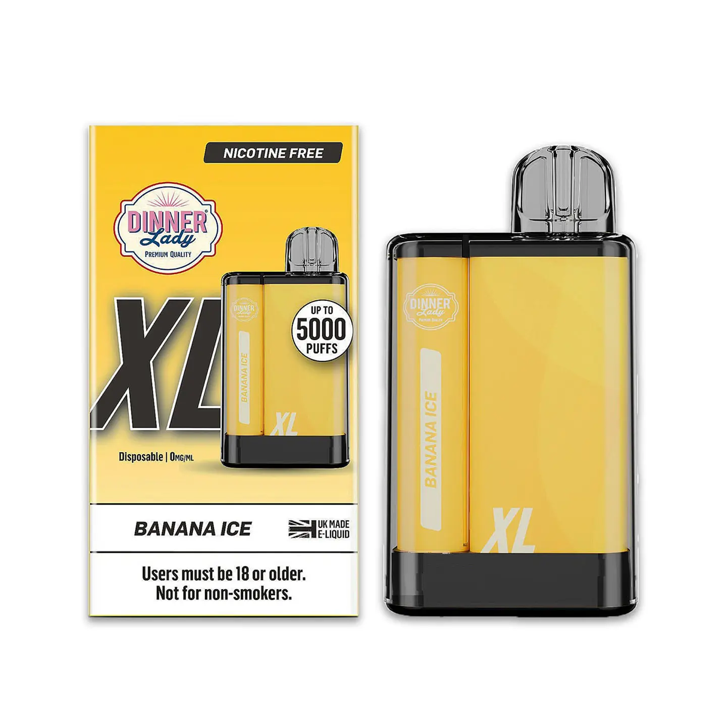 VAPE PENXL DINNER LADY 5000 PUFF BANANA ICE 0% NIC 1