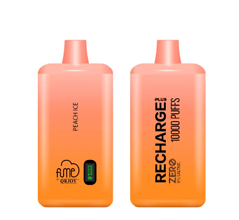 VAPORIZADOR DESECHABLE RECHARGE FUME 10000 PUFF 0% - PEACH ICE