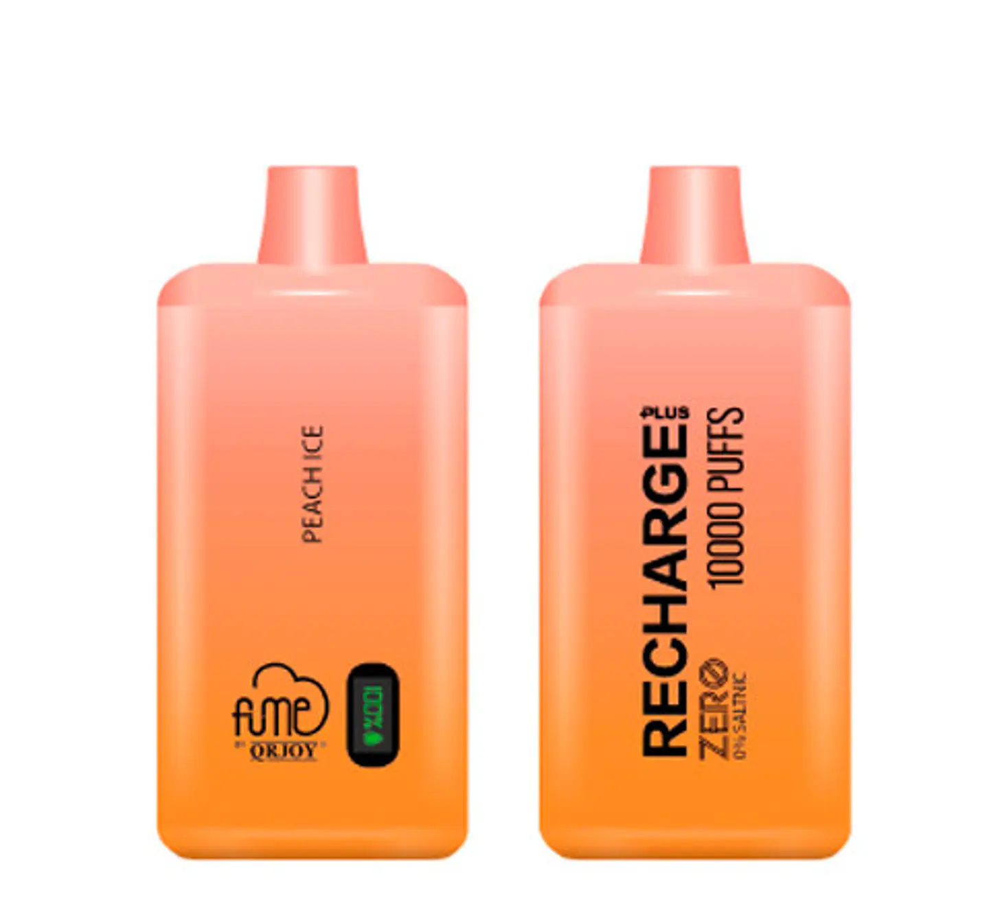 VAPORIZADOR DESECHABLE RECHARGE FUME 10000 PUFF 0% - PEACH ICE 1