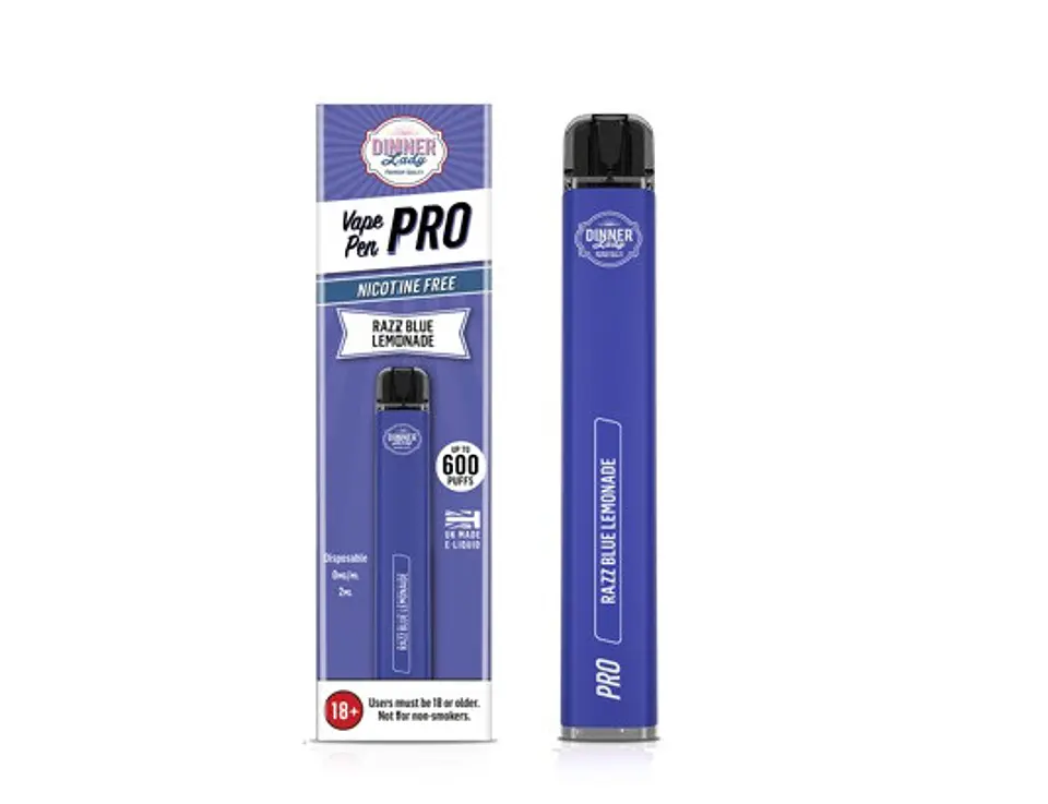 VAPORIZADOR DESECHABLE VAPE PENPRO DINNER LADY 600 PUFF RAZZ BLUES LEMONADE 0% NIC 1