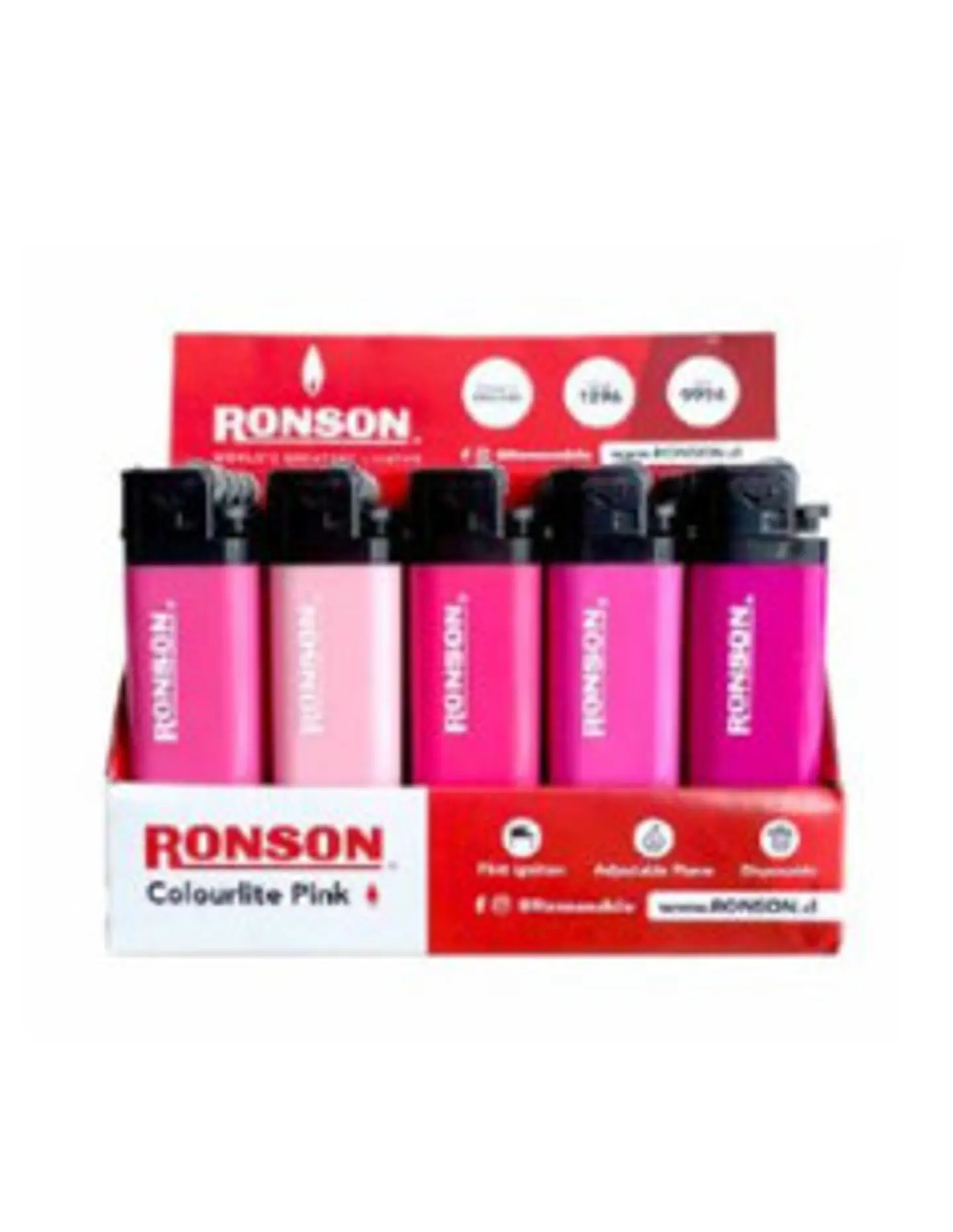Encendedor Ronson tradicional Rosado 1