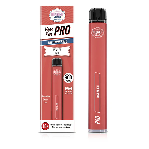 VAPORIZADOR DESECHABLE VAPE PENPRO DINNER LADY 600 PUFF LYCHEE ICE 0% NIC