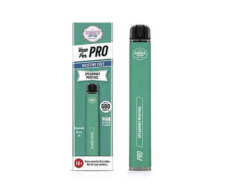 VAPORIZADOR DESECHABLE VAPE PENPRO DINNER LADY 600 PUFF SPEARMINT MENTHOL 0% NIC