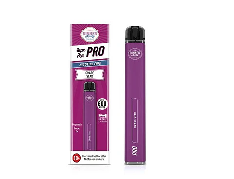 VAPORIZADOR DESECHABLE VAPE PENPRO DINNER LADY 600 PUFF GRAPE STAR 0% NIC