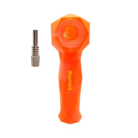 PIPA / COLECTOR WAXMAID 5.35" DAIMON 2 IN 1 KIT TRANSLUCENT ORANGE
