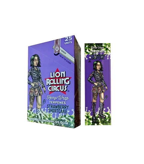 HEMP WRAP TERPENOS STRAWBERRY SHORTCAKE - LION ROLLING CIRCUS