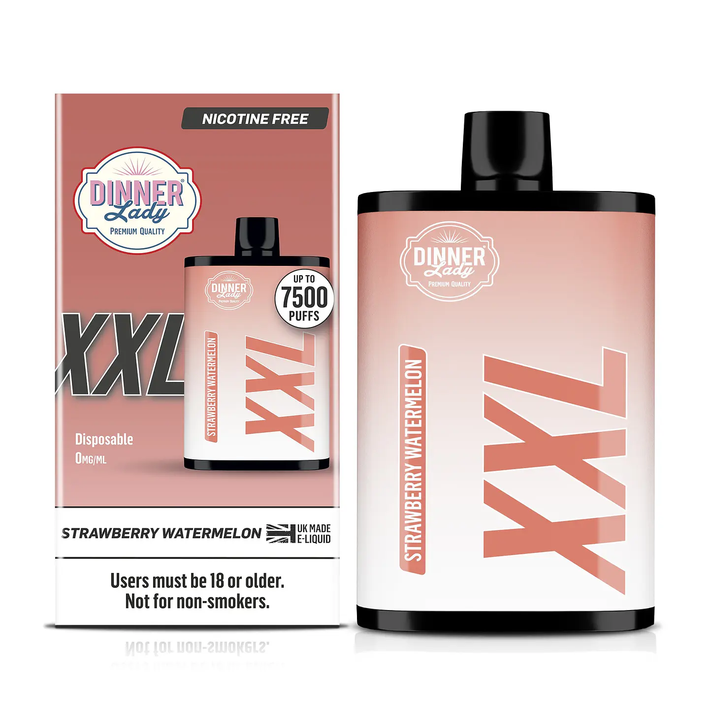 VAPORIZADOR DESECHABLE VAPE PEN XXL DINNER LADY 7500 PUFF STRAWBERRY WATERMELON 0% NIC 1