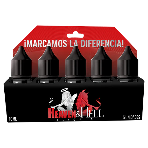 Líquido vaporizador Pack Frutal 10ml x 5u 6% - Heaven & Hell