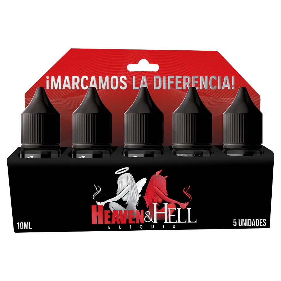 Líquido vaporizador Pack Frutal 10ml x 5u 6% - Heaven & Hell 1