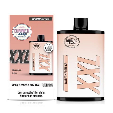 VAPORIZADOR DESECHABLE VAPE PEN XXL DINNER LADY 7500 PUFF WATERMELON ICE 0% NIC