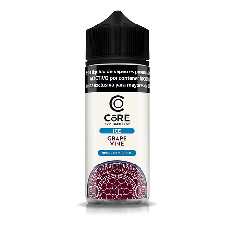 Líquido vaporizador Grape Vine 6mg 120ml - Core Ice by Dinner Lady