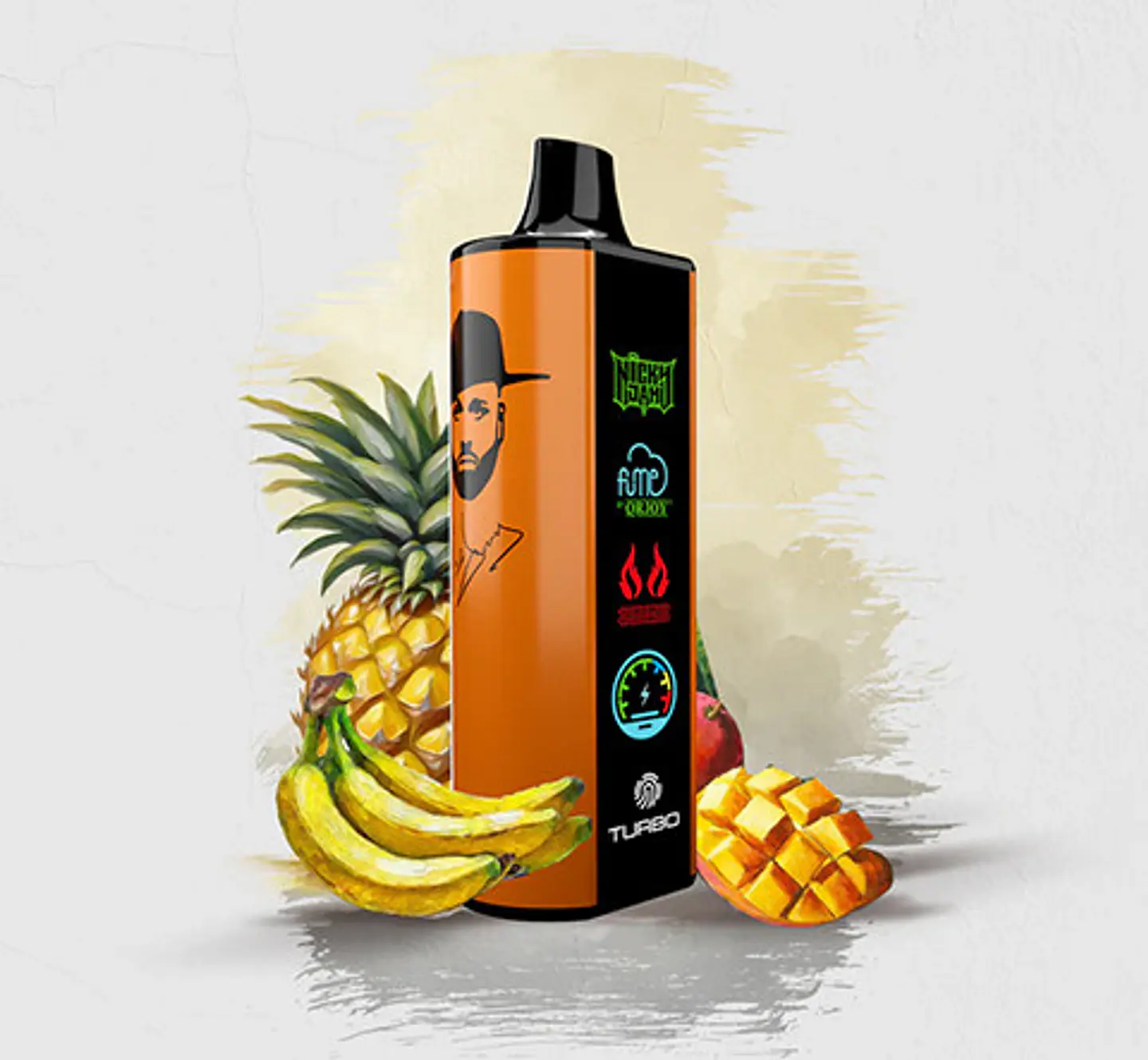 VAPORIZADOR DESECHABLE NICKY JAM FUME 15000 PUFF 0% - YELLOW AMANECER (MANGO BANANA PINEAPPLE) 1