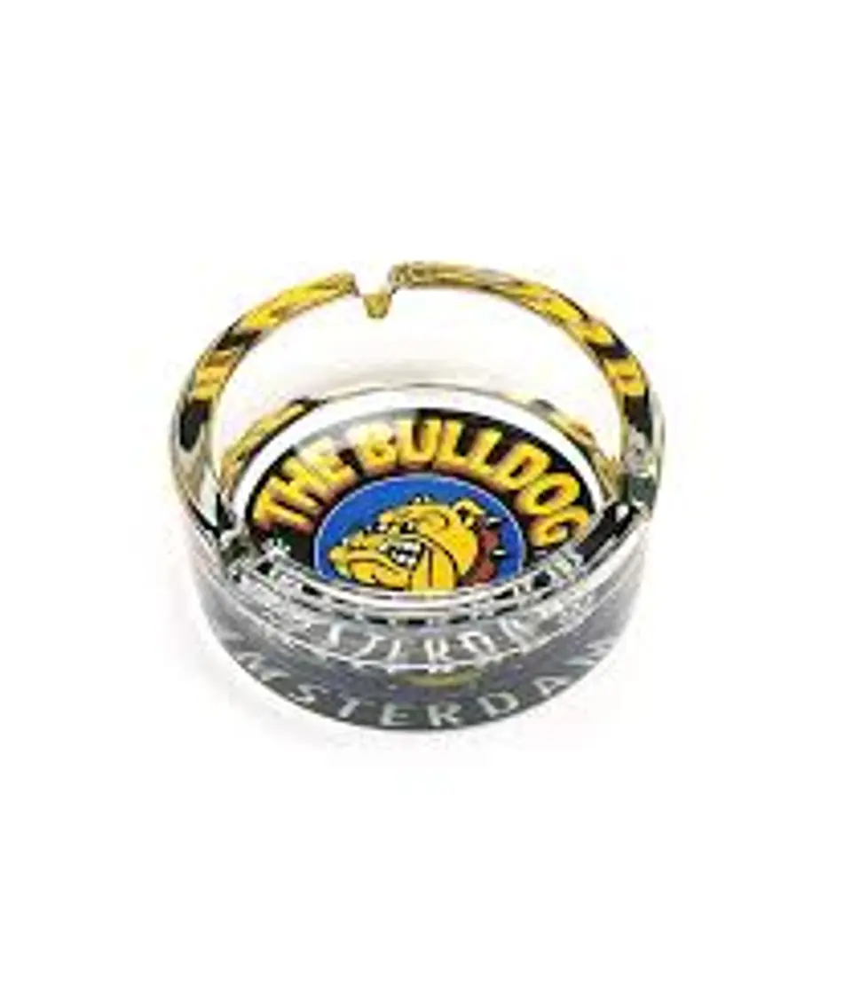 CENICERO THE BULLDOG AMSTERDAM VIDRIO AZUL 1