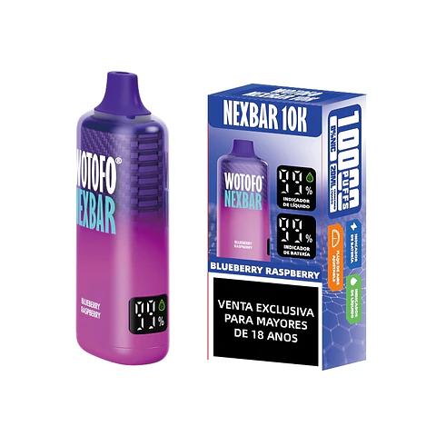 Vaper Desechable Nexbar Blueberry Raspberry 10.000 puffs 5% - Wotofo