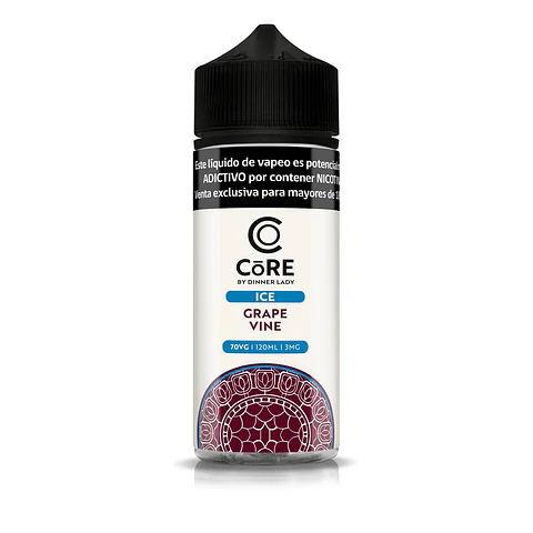 Líquido vaporizador Grape Vine 3mg 120ml - Core Ice by Dinner Lady