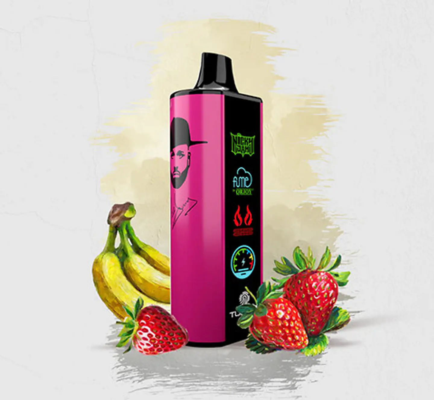 VAPORIZADOR DESECHABLE NICKY JAM FUME 15000 PUFF 0% - SWEET GATAS (STRAWBERRY BANANA) 1