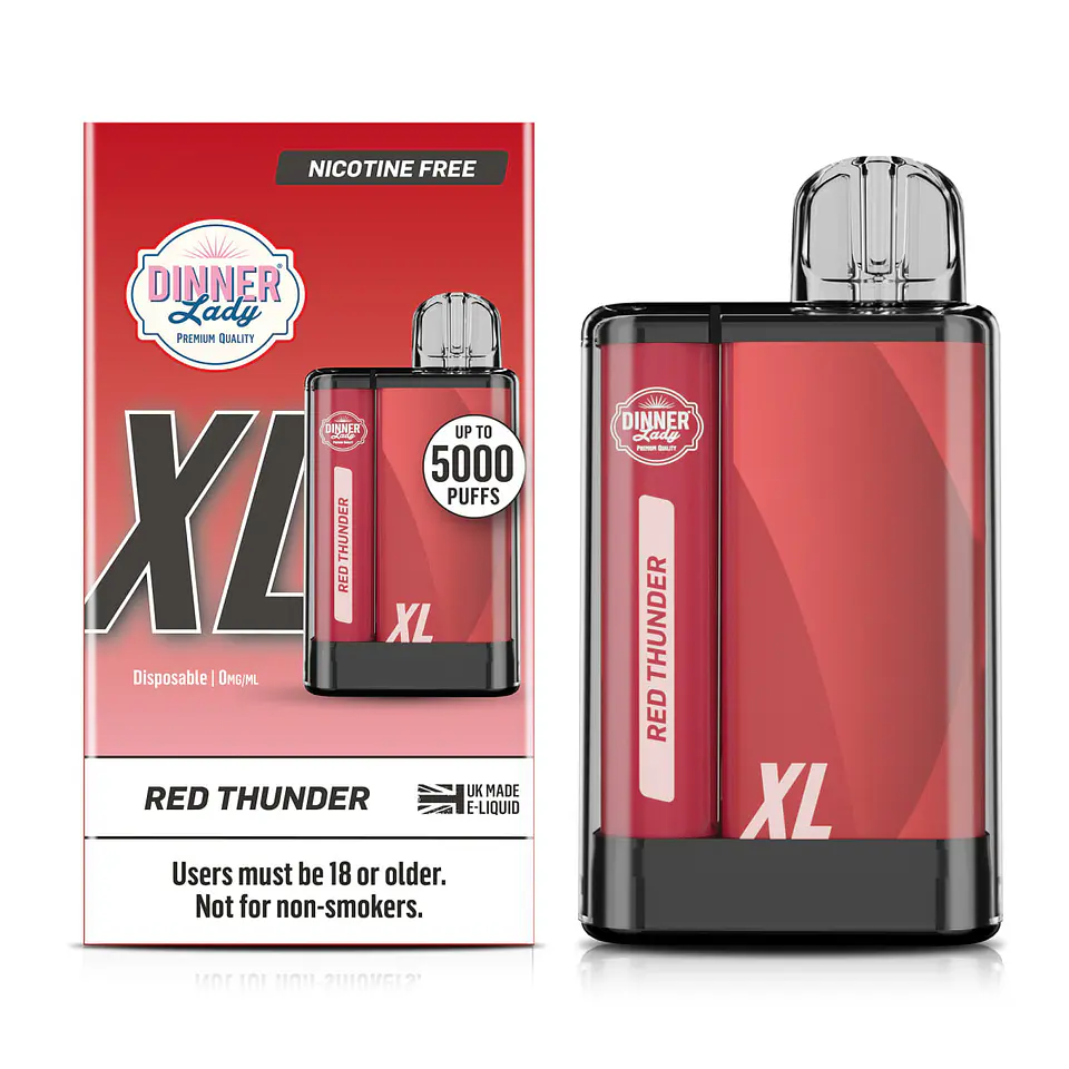 VAPORIZADOR DESECHABLE VAPE PENXL DINNER LADY 5000 PUFF RED THUNDER 0% NIC 1