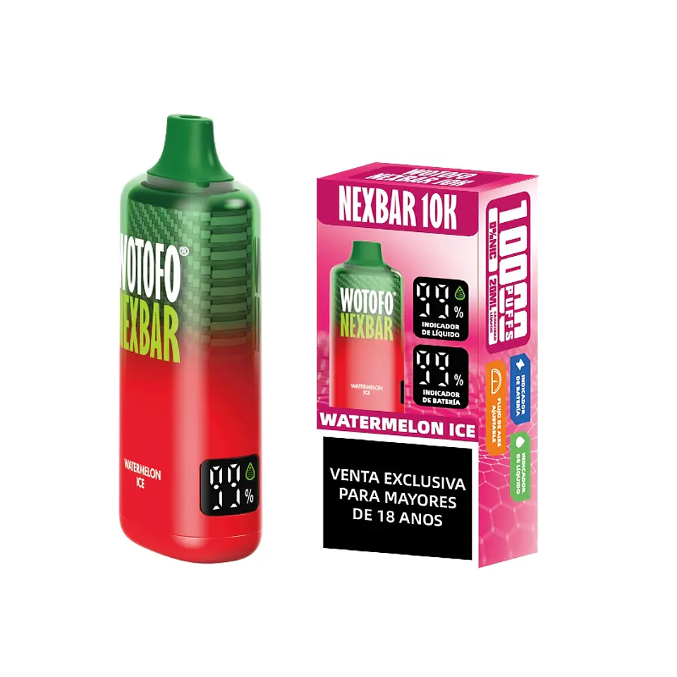 Vaper Desechable Nexbar Watermelon Ice 10.000 puffs 5% - Wotofo 1