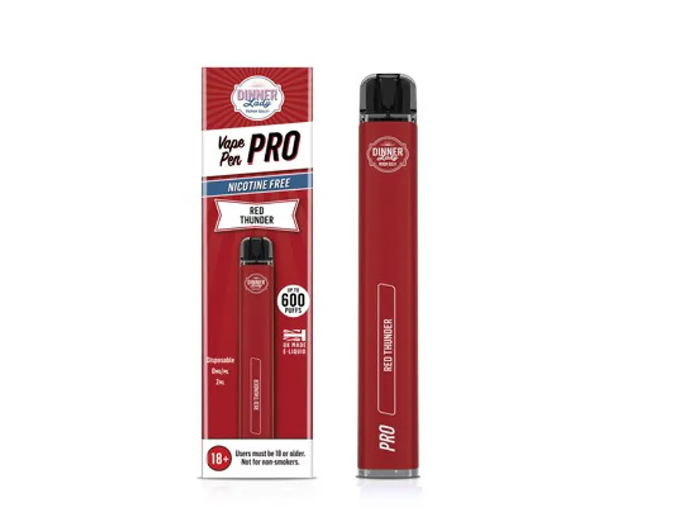 VAPORIZADOR DESECHABLE VAPE PENPRO DINNER LADY 600 PUFF RED THUNDER (BEBIDA ENERGETICA) 0% NIC 1