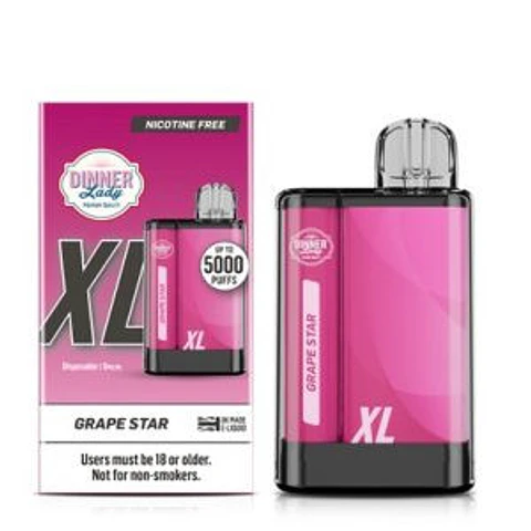 VAPORIZADOR DESECHABLE VAPE PENXL DINNER LADY 5000 PUFF GRAPE STAR 0% NIC