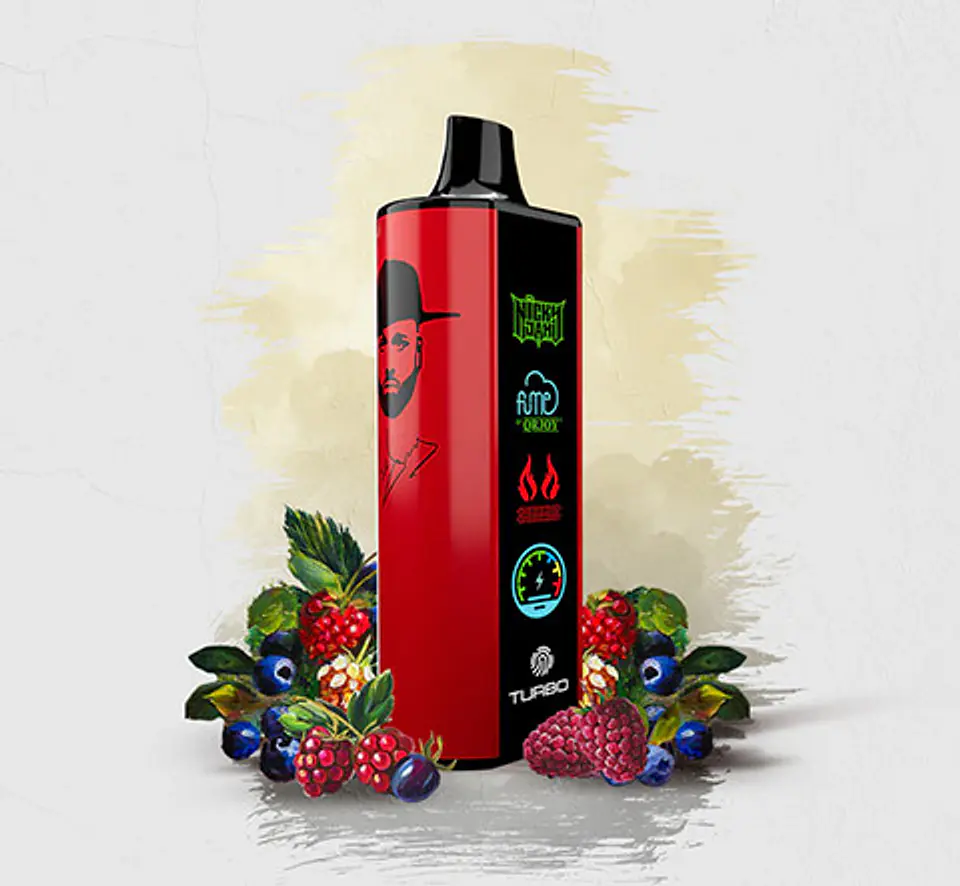 VAPORIZADOR DESECHABLE NICKY JAM FUME 15000 PUFF 0% - OJOS ROJOS (CHERRY AND BERRIES) 1