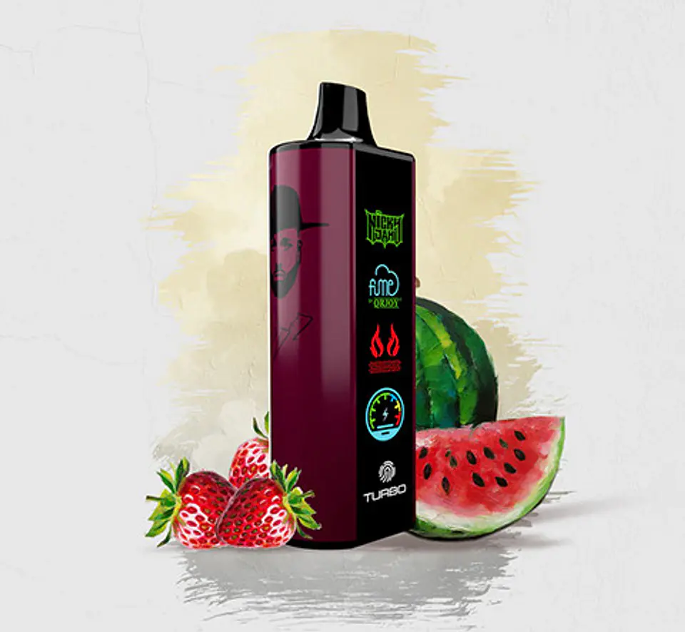 VAPORIZADOR DESECHABLE NICKY JAM FUME 15000 PUFF 0% - FRESH WHINE UP (STRAWBERRY WATERMELON) 1