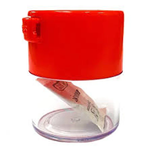 CONTENEDOR AIRTIGHT 120ML TRANSPARENTE TAPA ROJA
