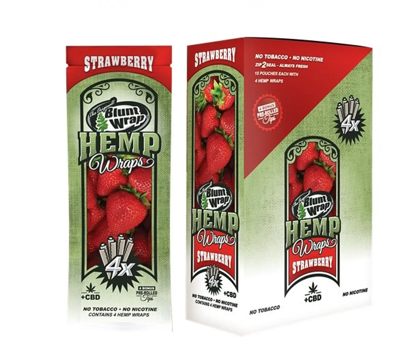 BLUNT HEMP WRAP X4 STRAWBERRY 1