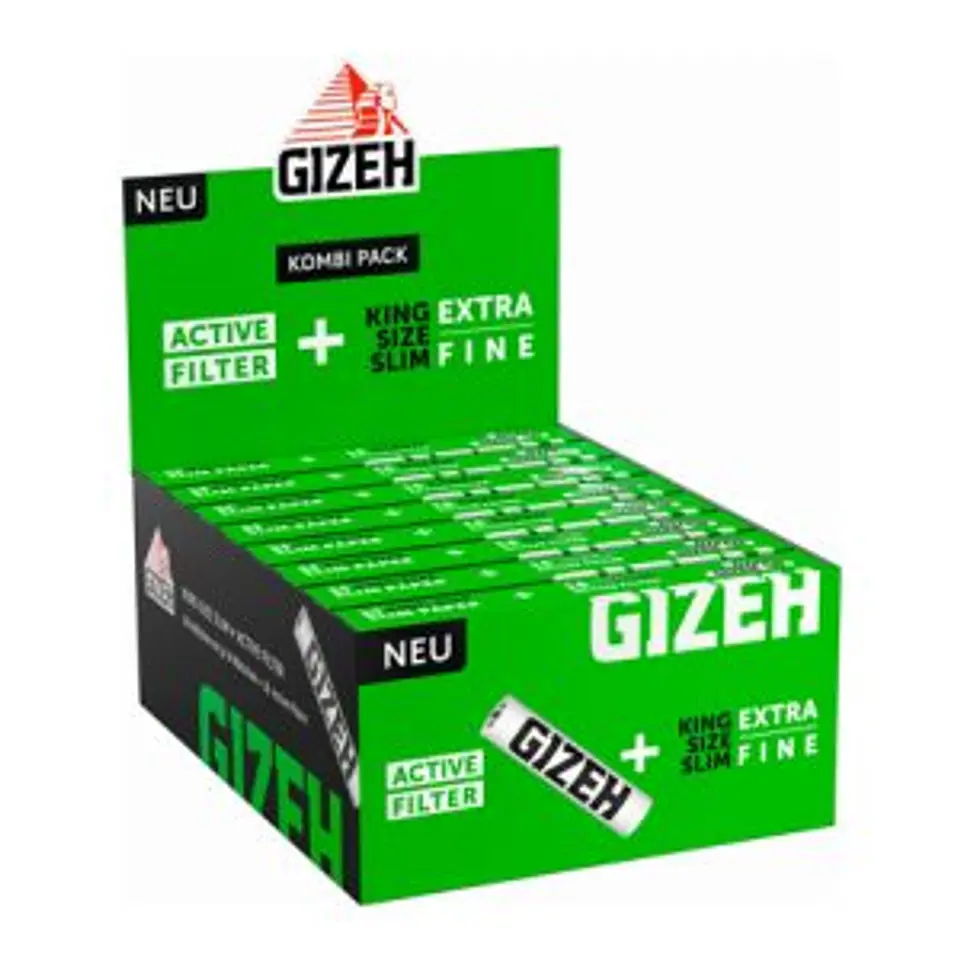 Papelillo Gizeh black King Size Slim + Activ Filter 1