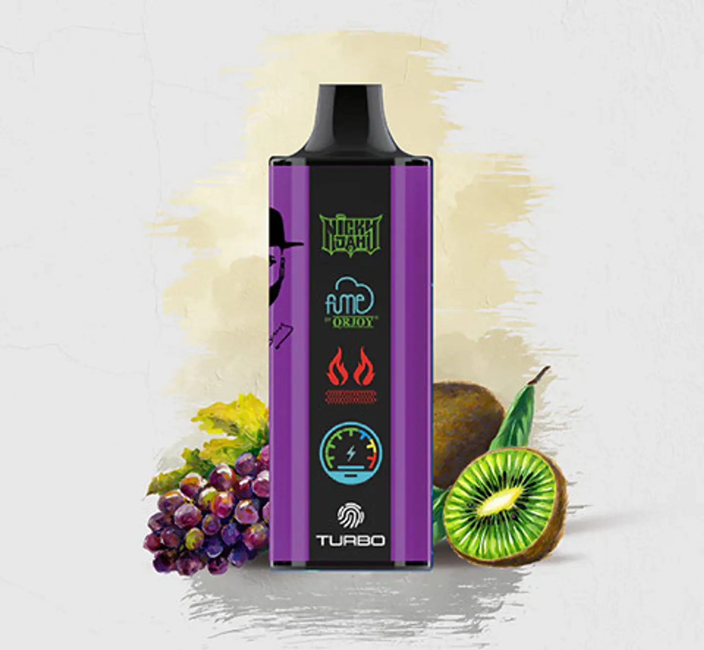 VAPORIZADOR DESECHABLE NICKY JAM FUME 15000 PUFF 0% - FANTASIA FUME (GRAPE KIWI) 1