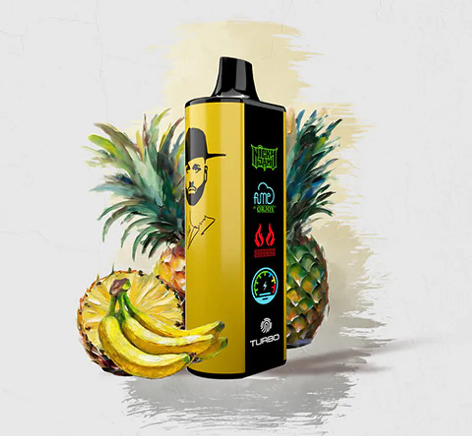 VAPORIZADOR DESECHABLE NICKY JAM FUME 15000 PUFF 0% - CALOR JUICE (BANANA PINEAPPLE) 1