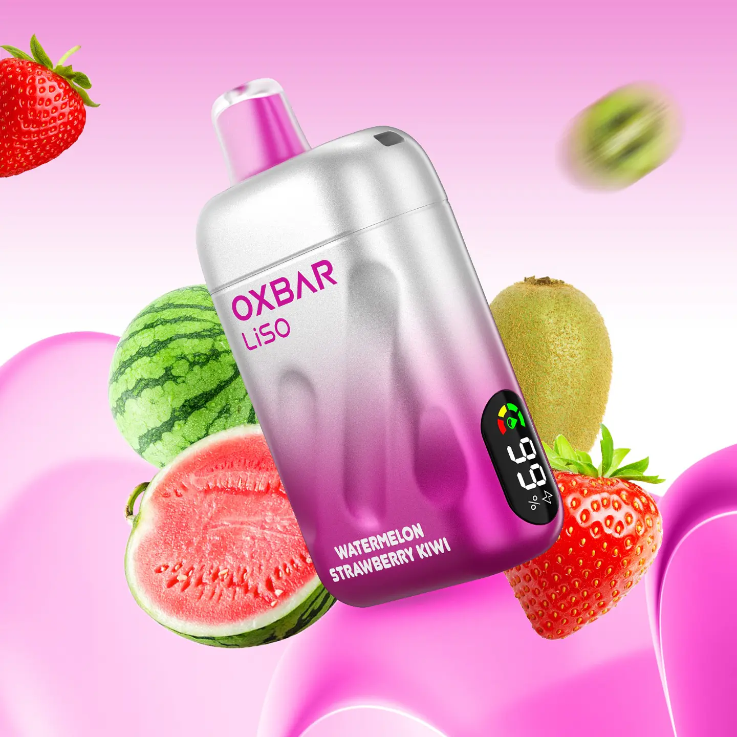 VAPER DESECHABLE WATERMELON STRAWBERRY KIWI 28000 PUFFS 5% - OXBAR LISO 1