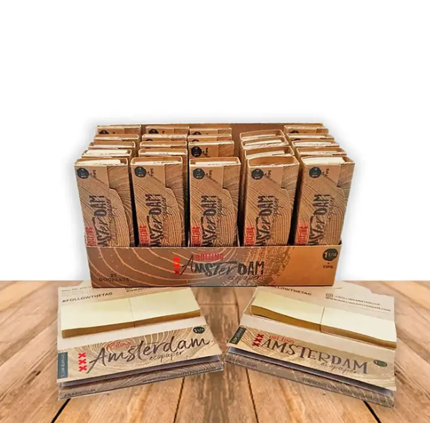 PAPEL ROLLING AMSTERDAM ECOPAPER + TIPS 1 1/4 (EXTRA FINO) 1