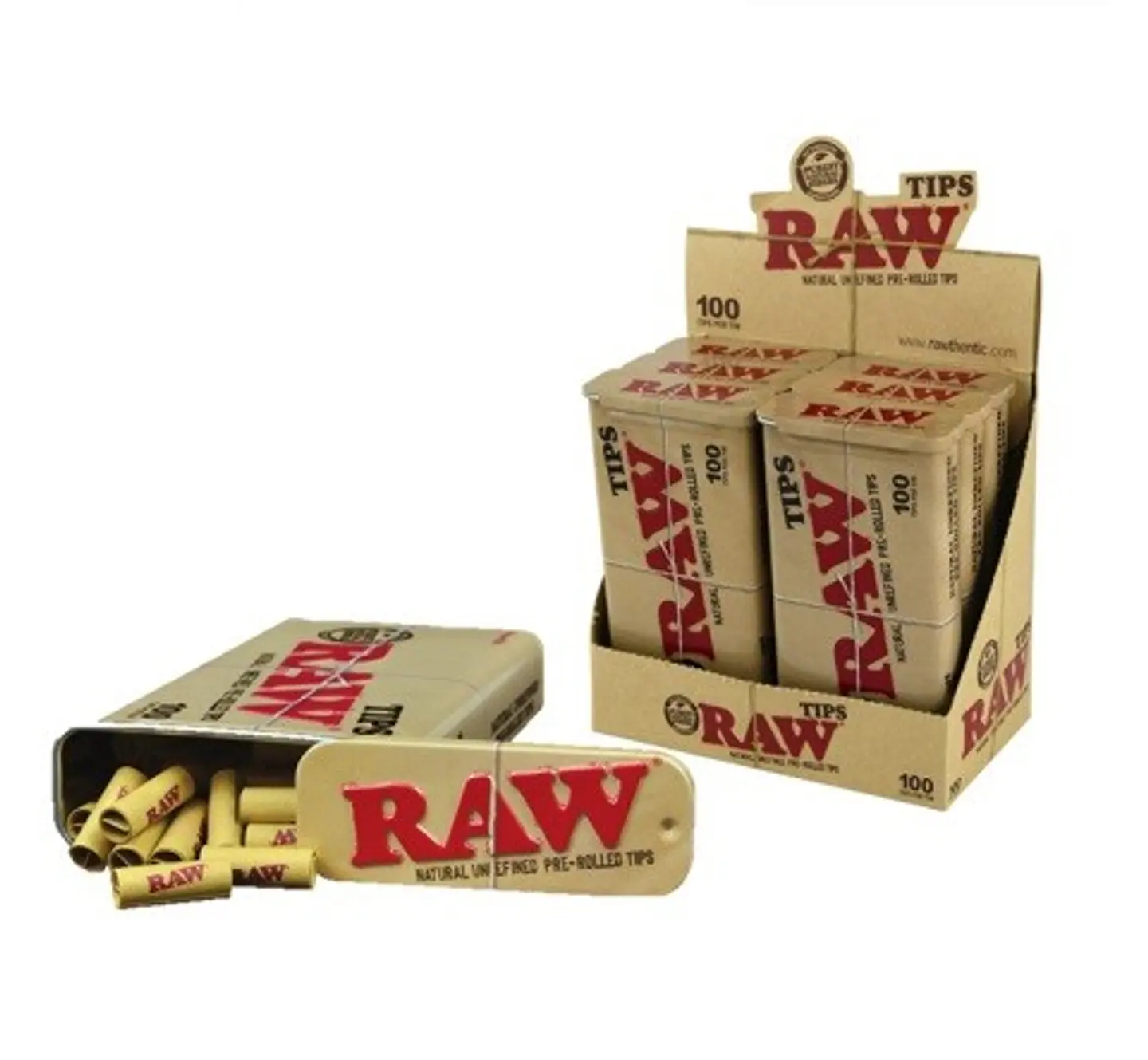 CAJETILLA METALICA RAW CON TIPS PREENROLADOS 1