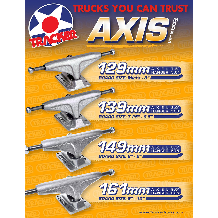 Tracker Trucks - Axis 149mm Black