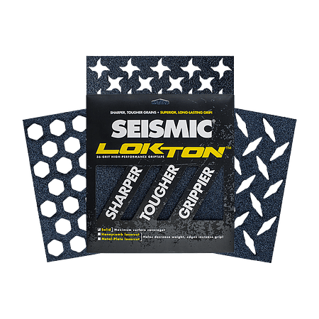 Seismic: 36-Grit Lokton Longboard Griptape (3 Square Packs)