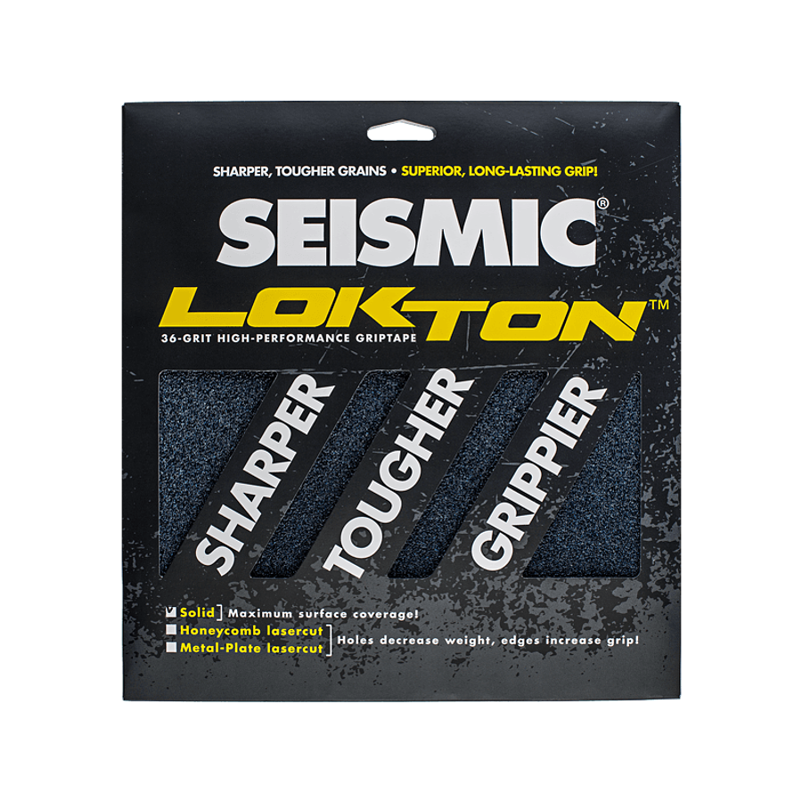 Seismic: 60-Grit Lokton Longboard Griptape (3 Square Packs)