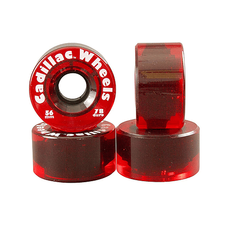 Cadillac Original Wheels 56mm 78A Clear Red Patin Quad