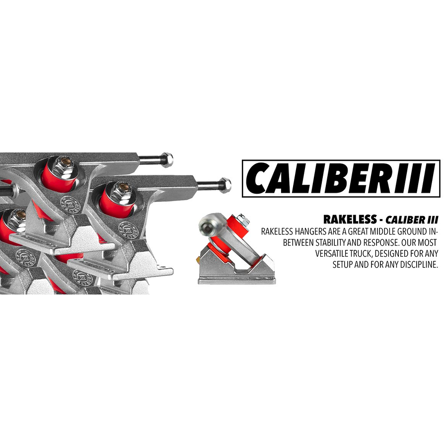 Caliber III Rakeless Trucks  184MM 44° Raw Set