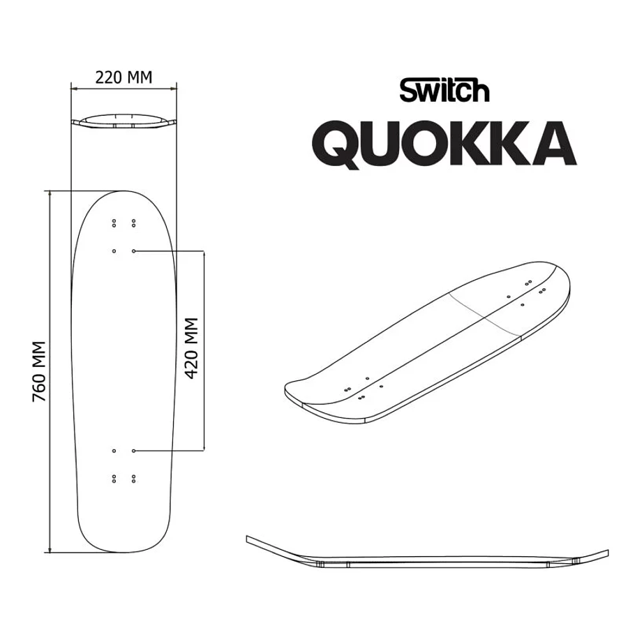 Switch Boards Quokka Sunset longboard Deck