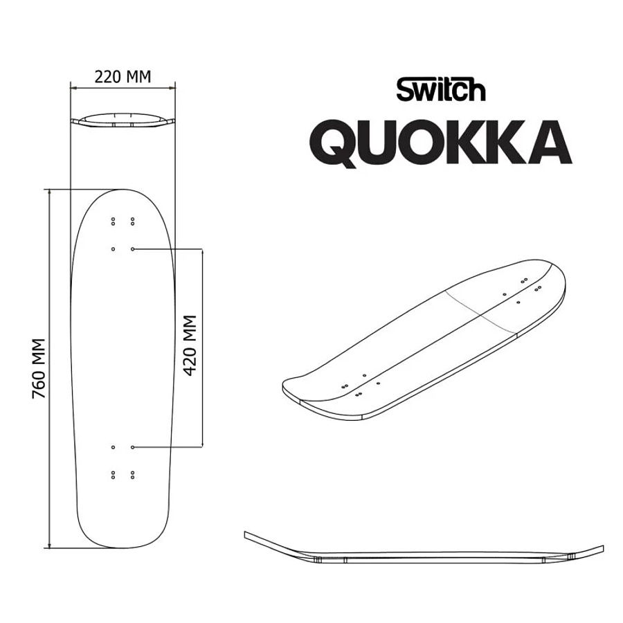 Switch Boards Quokka Collage longboard Deck