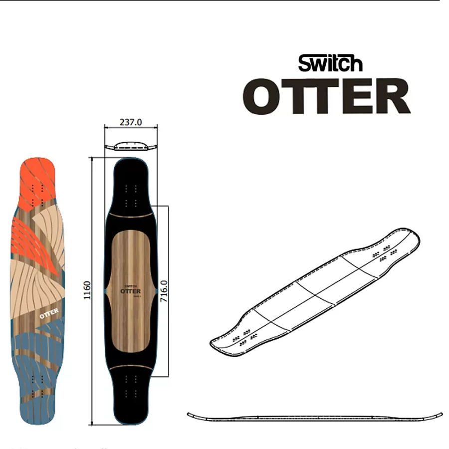 Switch Boards The Otter longboard Deck