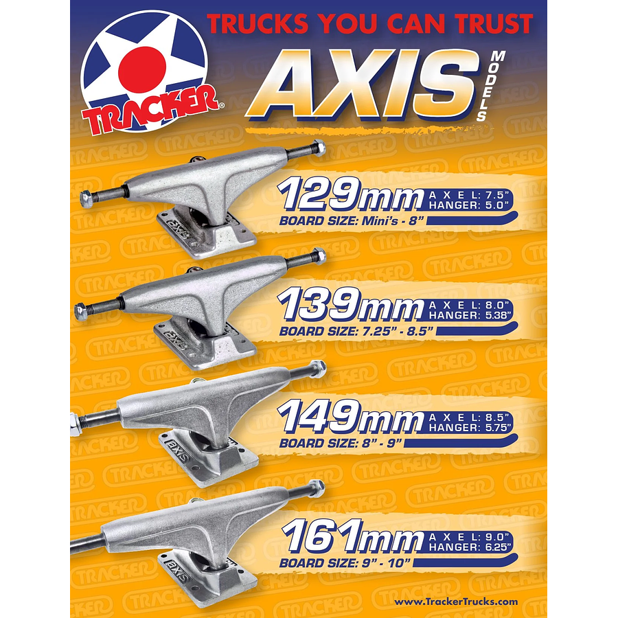 Tracker Trucks - Axis 161mm Bill Danfort Set