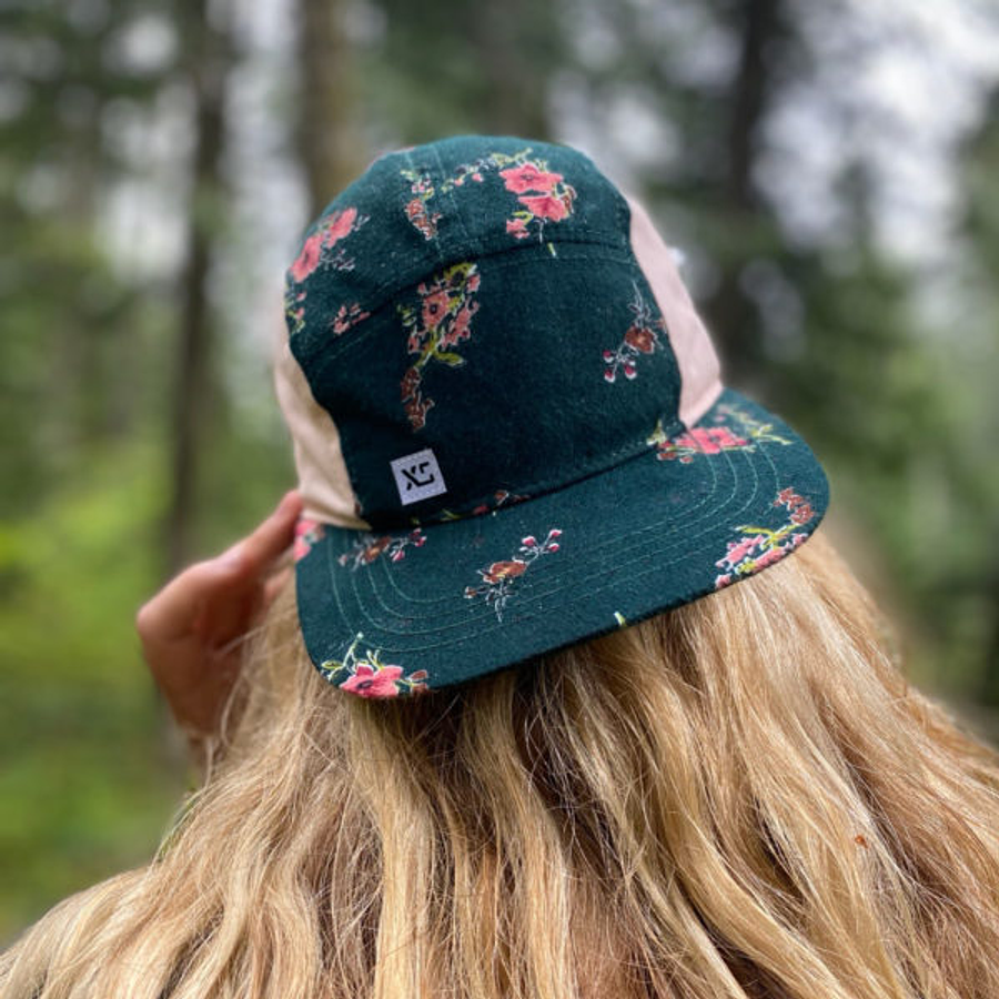 XS-Unified Green Floral 5-Panel Hat