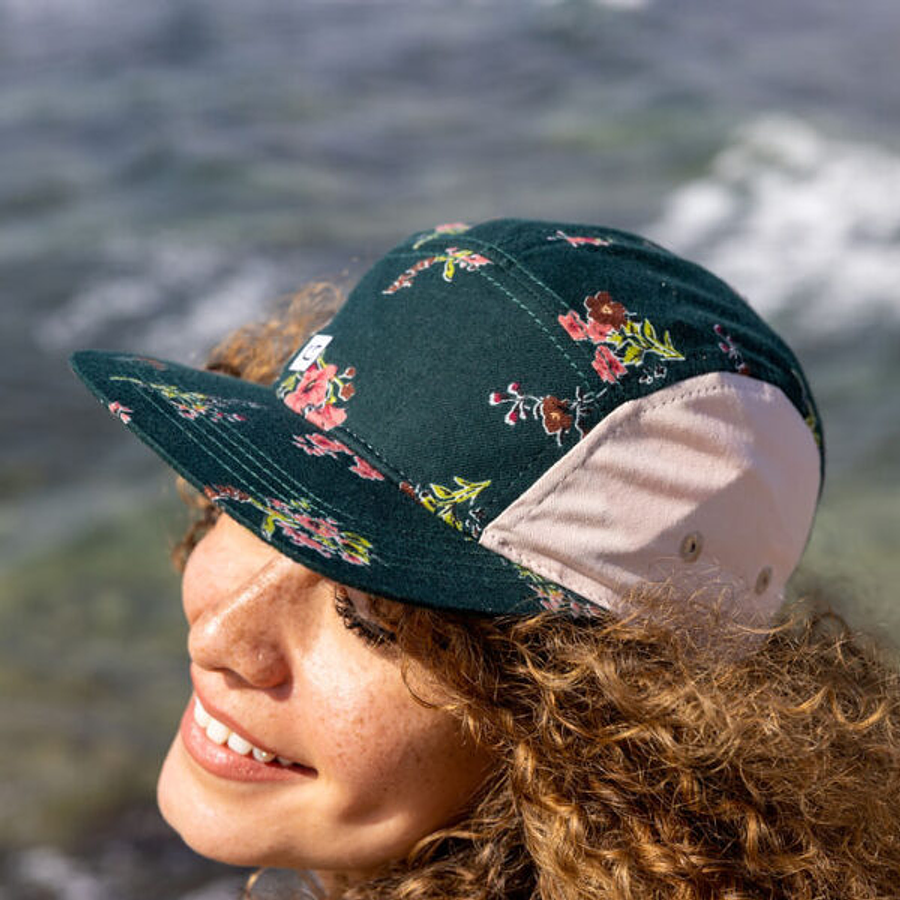 XS-Unified Green Floral 5-Panel Hat