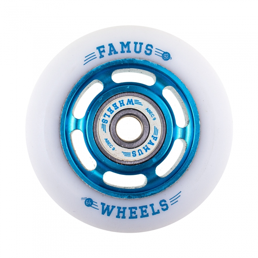 Famus 6 Spokes 64mm/92a + ABEC 9 - Blue/White