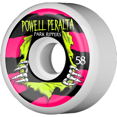 Powell Peralta Park Ripper 2 58mm 104a Blanco Pack 4