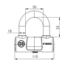 Candado Bicicleta U Lock Odis K1800D Cadena 10mm Llave Disco