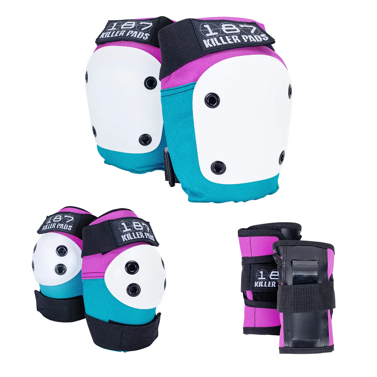 187 KILLER PADS フローラルパッドセット 187 Killer Pads Six Pack Pad Set Pink/Teal Protecciones