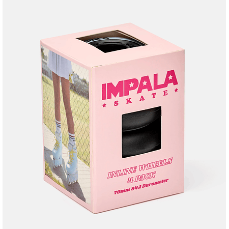 Impala Inline Wheels Light Up Black White 70 mm Ruedas Patines
